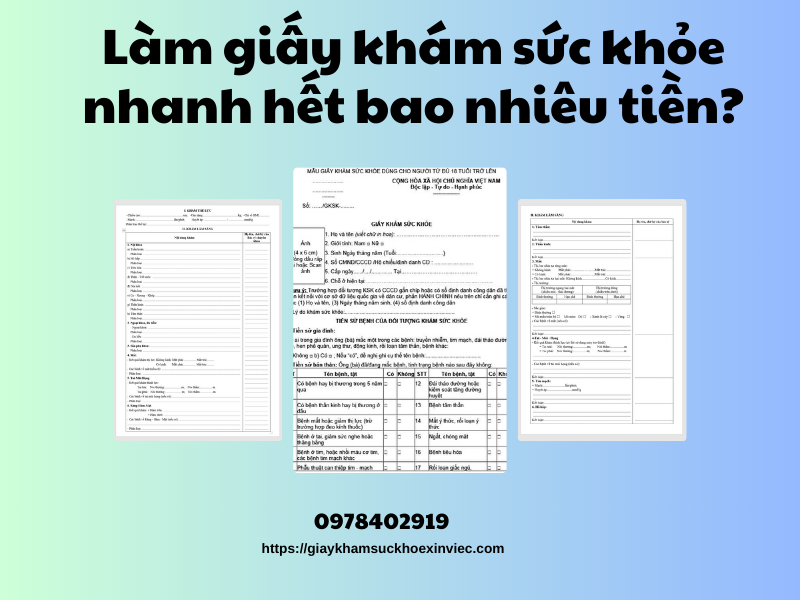 Làm giấy khám sức khỏe nhanh hết bao nhiêu tiền?