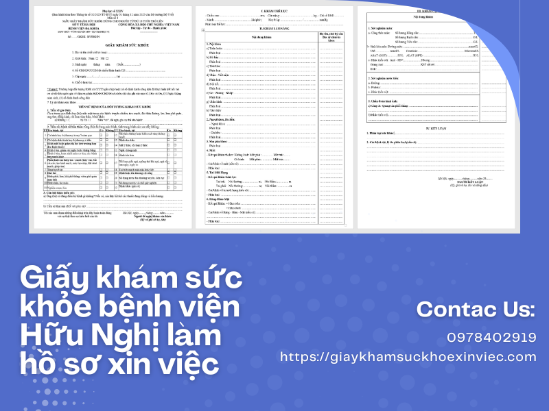 Giấy khám sức khỏe bệnh viện Hữu Nghị làm hồ sơ xin việc